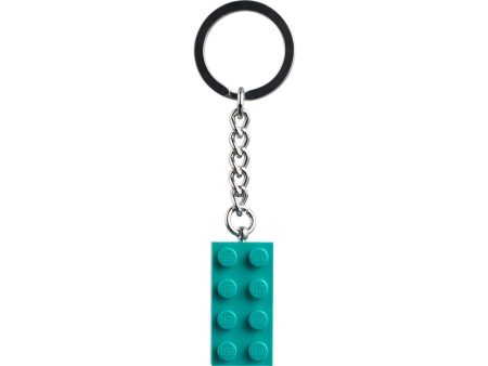 854303 | LEGO® Iconic Bright Bluish Green 2x4 Stud Key Chain Online now