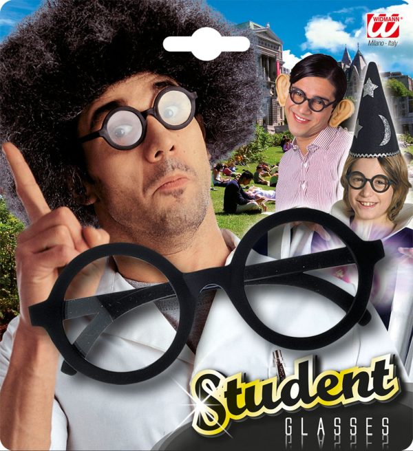 Studentenbrille mit schwarzem Gestell Online Sale