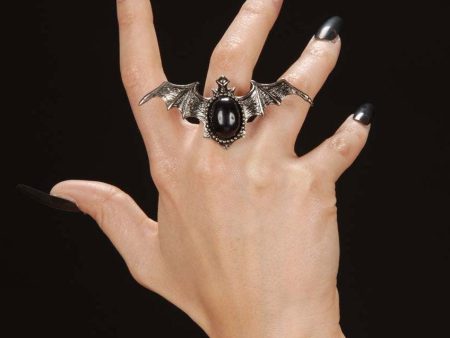 Gotische Fledermaus Ring mit Edelstein Cheap