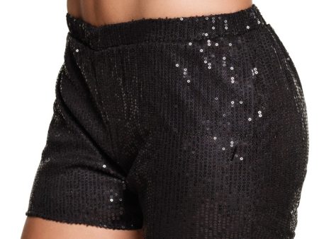 Glamour Pailletten Hotpants schwarz Sale