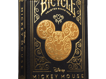 Bicycle Playing Cards - Disney Mickey Mouse inspired Black and Gold For Cheap