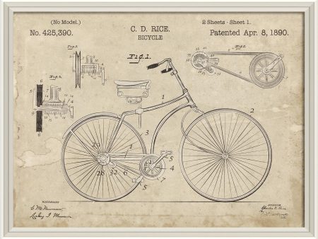 Spicher & Company WCWL CD Rice Bicycle Patent 30x40 92326 Online Hot Sale