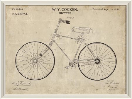 Spicher & Company WCWL WY Cocken Bicycle Patent 30x40 92325 For Discount